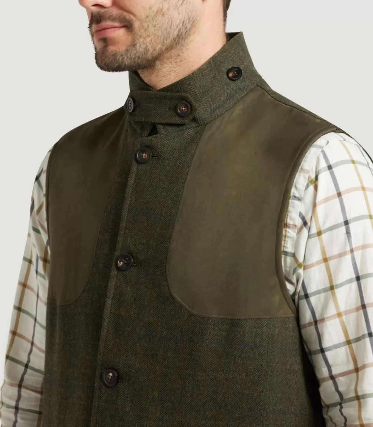 Outerwear*Purdey Men'S Technical Tweed High Collar Sporting Vest In Strathbeg